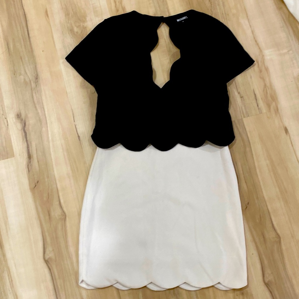 Missguided black and white mini dress